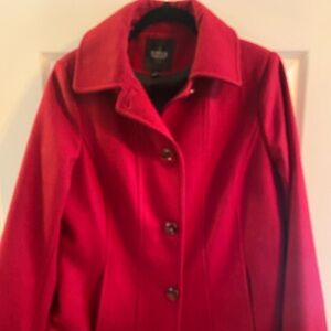Red size large london fog wool pea coat
